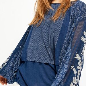 Indigo Dreams Free People beautiful oversized tunic M